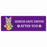 カーサイン 高齢者マーク SENIOR SAFE DRIVER サバトラ ステッカー シール 長方形 20x6.7cm 肉球 日本製 車