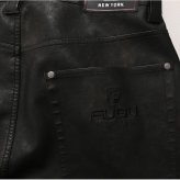 FUBU フブ レザーパンツ メンズ レディース fam-61502 フェイクレザー バギーパンツ ワイドパンツ 5ポケット 合皮 ルーズシルエット ジーパン ストリート ヒップホップ ダンス カジュアル ボトムス 32 34 36 38 2026 Karlas