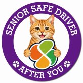 カーサイン 高齢者マーク SENIOR SAFE DRIVER 茶トラ マグネット 強力 直径13cm 肉球 日本製 車 ステッカー
