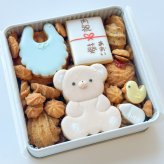 選べる熨斗！ 出産内祝い 出産祝い クッキー缶  名入れ アイシングクッキー ベビー 赤ちゃん ギフト プレゼント