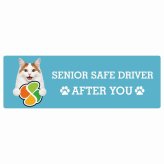 カーサイン 高齢者マーク SENIOR SAFE DRIVER ターキッシュバン ステッカー シール 長方形 15x5cm 肉球 日本製 車