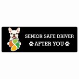 カーサイン 高齢者マーク SENIOR SAFE DRIVER フレンチブルドッグ ステッカー シール 長方形 20x6.7cm 肉球 日本製 車