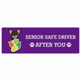 カーサイン 高齢者マーク SENIOR SAFE DRIVER チワピン ステッカー シール 長方形 15x5cm 肉球 日本製 車