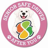 カーサイン 高齢者マーク SENIOR SAFE DRIVER グレートピレニーズ マグネット 強力 直径13cm 肉球 日本製 車 ステッカー