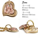 ゴールド ネックレス ハワイアンジュエリー ネックレス 刻印 無料 誕生石入れ可 Wハート 14K K14イエロー＆ピンクゴールド K10 10Kあずきチェーン太0.7mm ギフトラッピング可能 彼女 妻 女性 レディース プレゼント ハロウィン 【品番：CG-GP101YP】