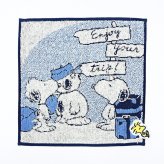 スヌーピー ミニタオル 看板 ブルー ハンカチ SNOOPY