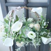 カラーのリースブーケ ウェディングブーケ 結婚式 前撮り アーティフィシャルフラワー 造花 造花 インテリア 430