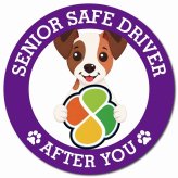 カーサイン 高齢者マーク SENIOR SAFE DRIVER ジャックラッセルテリア マグネット 強力 直径13cm 肉球 日本製 車 ステッカー