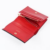 【スペシャルラッピング付き】フェラガモ Salvatore Ferragamo サルヴァトーレフェラガモ 二つ折り財布 小銭入れ付き ウォレット ダブル・ガンチーニ レディース ブラック レッド 220627 770769 001 0770769 折財布