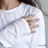 ステンレス ニュアンスリング ごつめ 不規則 メタルリング ワイドリング ゴールド シルバー 指輪 太め 大きめ 存在感 お洒落 ハグ 幾何学 個性的 プチプラ レディース 女性 金属アレルギー対応