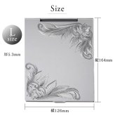 ハワイアンジュエリー 折りたたみ コンパクトミラー Lサイズ 名入れ 刻印 無料 アルミ製 ハワイアン 手彫り オリジナル 折り畳み 卓上 薄型 四角 折立 シンプル ブランド BY THE SEA バイザシー メンズ レディース 誕生日 プレゼント ハロウィン 【品番：MIRROR-L】