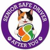 カーサイン 高齢者マーク SENIOR SAFE DRIVER 三毛 マグネット 強力 直径13cm 肉球 日本製 車 ステッカー