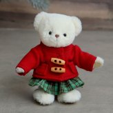 【10月13日発売予定】 [6点までメール便可] ぬいぐるみ用 服 2点セット コート パンツ ズボン ぬい服 クリスマス 推しぬい ぬい活 推し活 ぬいぐるみの服 人形 おしゃれ 可愛い 誕生日プレゼント 着せ替え おままごと 女の子 男の子 テディベア くま おもちゃ おしゃれこぐま 冬 コスチューム 身長12cm(4S)用 TBハンティングコート 778102