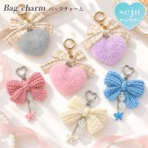 【seju セジュ アンバサダー】バッグチャーム ブランド 大人可愛い リボン ハート キラキラ ふわふわ ファー [ アプレベル バッグチャーム ] おしゃれ キーホルダー ストラップ かわいい 中学生 高校生 大学生 レディース ギフト 誕生日 クリスマス プレゼント
