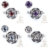 バラのベビーリング 誕生石(1～12月) シルバー925 刻印可能 /出産祝い/誕生日プレゼント/結婚記念日 ROSE（ローズ）