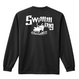 水泳 競泳 ロンT 長袖 Tシャツ メンズ 練習着 レディース ジュニア ウェア ドライ おもしろ tシャツ 名入れ おしゃれ キッズ 文字入れ無料 「水泳 七転び八起き」 アートワークスコウベ 【送料無料】