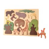 木製パズル 動物 型はめ 森のどうぶつ 知育おもちゃ 木製玩具 手先遊び はめ込み パズル 子供 形合わせ 指先トレーニング おうち遊び 男の子 女の子 誕生日 プレゼント ギフト