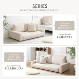 2.5人掛けローソファ 幅166cm×奥行71cm×高さ59cm(座面高:19cm) シンプル ポリエステル ウレタンフォーム Sバネ 組立品 自然と体を預けてリラックスした時間を過ごせます 小さなお子様やペットのいるご家庭にも です アイボリー 新生活