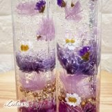 【お供え・お悔やみ】 ハーバリウム 2本セット 対 仏花 プリザーブドフラワー 仏壇用 納骨堂 初盆 新盆 お彼岸 喪中見舞い ペット 供養 花 ギフト 紫 パープル