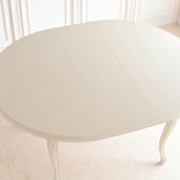 ダイニング家具 ダイニングテーブル 伸長式 伸縮 幅109 幅139 円形 楕円形 猫脚 ホワイト 白 姫系 フェミニン アンティーク調 クラシック マホガニー 伸長式１１０Φテーブル