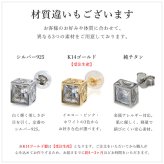 ハワイアンジュエリー ピアス 一粒 ホワイト ブラックジルコニア 選べる 片耳 一個購入可 スタッドピアス スクエア シルバー925 ロジウムコーティング キャッチ シンプル 20G ゲージ BY THE SEA バイザシー メンズ レディース プレゼント ハロウィン 【品番：SE104】