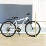 収納家具 ラック サイクルスタンド DIY 床付け 1台 かっこいい LED 自転車スタンド 屋外 ライト スタンド 自転車 サイクル 駐輪場 固定式 固定タイプ 盗難防止 （銀 銀色 シルバー） ギフト お祝い 模様替え 送料無料