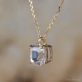 非加熱 ピーチサファイア 1.16ct ネックレス ペンダント K18 ゴールド 18金 サファイアネックレス ピーチ ホワイト サファイア レディース 一粒 シンプル 可愛い プレゼント 誕生石 Drops