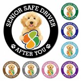 カーサイン 高齢者マーク SENIOR SAFE DRIVER オーストラリアンラブラドゥードル マグネット 強力 直径13cm 肉球 日本製 車 ステッカー