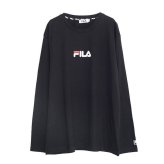  FILA フィラ Tシャツ メンズ 長袖 クルーネック 丸首 カットソー ロンT ブランド ロゴ プリント 無地 シンプル 綿混 おしゃれ  ゆったり 大きいサイズ  M L LL 3L 黒 白 紺 中学生 高校生 karlas