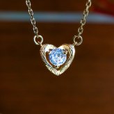 ハワイアンジュエリー ネックレス ステンレス オープン ハート スクロール ゴールド シルバー 金属アレルギー チェーン付き サージカルステンレス つけっぱなしOK プレゼント ペア