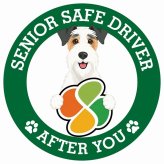 カーサイン 高齢者マーク SENIOR SAFE DRIVER ワイヤーフォックステリア ステッカー シール 直径13cm 肉球 日本製 車