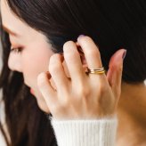 ハワイアンジュエリー リング 指輪 レディース メンズ スチールシルバー イエローゴールド ピンクゴールド スクロール 波 ギフト サージカル ステンレス プレゼント ペア