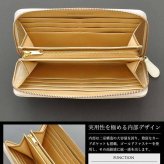 長財布 ラウンドファスナー BEAMZ SQUARE ビームズ スクエア 白 マットホワイト 牛革 レザー 本革 ウォレット 金運 財運 開運 風水 運気上昇 メンズ レディース BS-15805WH