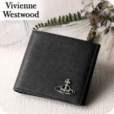 ヴィヴィアン ウエストウッド 二つ折り財布 二折財布 コンパクト メンズ ブランド Vivienne Westwood ロゴ 51120008 L001N N402 BLACK ビビアン
