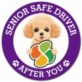 カーサイン 高齢者マーク SENIOR SAFE DRIVER トイプードル マグネット 強力 直径13cm 肉球 日本製 車 ステッカー