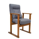 高座椅子 リング リクライニング 天然木 グレー・オーカー W57.5xD55-89xH98cm座面高47/50/53cm 座椅子 リクライニングチェア パーソナルチェア 肘付き グレイ オーカー おしゃれ
