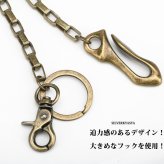 アンティークゴールド ウォレットチェーン フック クリップ チェーン 50cm ナスカン