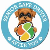 カーサイン 高齢者マーク SENIOR SAFE DRIVER ブリュッセルグリフォン マグネット 強力 直径13cm 肉球 日本製 車 ステッカー