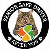 カーサイン 高齢者マーク SENIOR SAFE DRIVER クリリアンボブテイル ステッカー シール 直径13cm 肉球 日本製 車