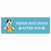 カーサイン 高齢者マーク SENIOR SAFE DRIVER ジャパニーズボブテイル ステッカー シール 長方形 15x5cm 肉球 日本製 車