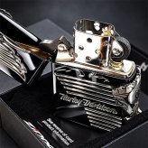 ZIPPO ハーレーダビッドソン ジッポ ライター イオンブラック＆ニッケルサテン 3面メタル 国内限定モデル 両面加工 黒銀 かっこいい おしゃれ メンズ ギフト プレゼント