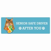 カーサイン 高齢者マーク SENIOR SAFE DRIVER ソマリ ステッカー シール 長方形 20x6.7cm 肉球 日本製 車