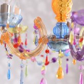 照明 ライト ャンデリア LED電球 白熱電球 引っ掛けシーリング付き LED 付・ヴェネチアン マルチ お手軽取付シャンデリア・5灯 おしゃれ 可愛い 姫系 軽量 簡単取付 LED電球付き アンティーク ラ 新築祝い 引越し祝い