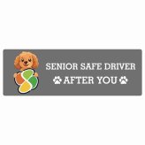 カーサイン 高齢者マーク SENIOR SAFE DRIVER ダップー ステッカー シール 長方形 15x5cm 肉球 日本製 車