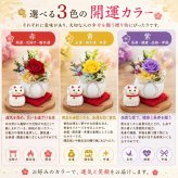 和風招き猫 プリザーブドフラワー ／花 フラワーアレンジメント 置物 招き猫と花の和風アレンジ 開運 縁起物 猫 ねこ ギフト プレゼント 誕生日 母の日 敬老の日 お祝い インテリア　ちりめん細工 新築祝い 開店祝い 金運 長寿