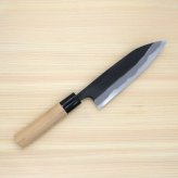 徳蔵　三徳黒打ち包丁　150mm 両刃 白鋼 桜 日本製 徳蔵刃物 【TOKUZO KNIVES】 JAPAN Kitchen Knives 包丁 切れ味 家庭用 万能 両刃 黒打ち プレゼント ギフト 贈り物 一生モノ