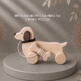 国産ヒノキのコロコロお散歩わんこ｜選べる3種類・犬の木製おもちゃ｜引っ張って遊べる木のおもちゃ｜出産祝い