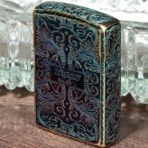 【名入れ】送料無料  zippo ジッポーライター 162アーマーアラベスク 金メッキいぶし エッチング 5面加工 コーナーリューター加工 シリアルナンバー入り  上品 エレガント 重厚ケース ギフト 誕生日[z162GI-Z5KARART]
