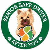 カーサイン 高齢者マーク SENIOR SAFE DRIVER ノーリッチテリア マグネット 強力 直径13cm 肉球 日本製 車 ステッカー