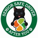 カーサイン 高齢者マーク SENIOR SAFE DRIVER 黒 ステッカー シール 直径13cm 肉球 日本製 車